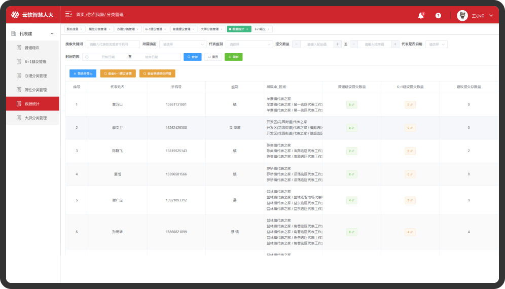代表建议办理-后台系统