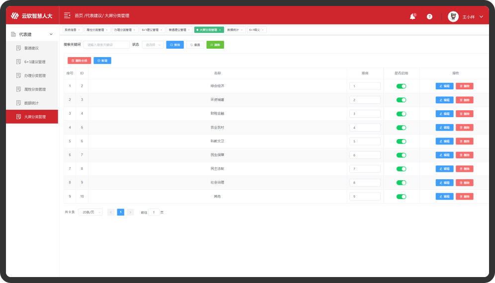 代表建议办理-后台系统